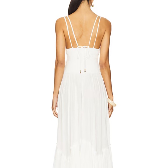 NWOT Free People Fun In The Sun Maxi Dress Smocked Top Tiered Hem Ivory White - Picture 2 of 9
